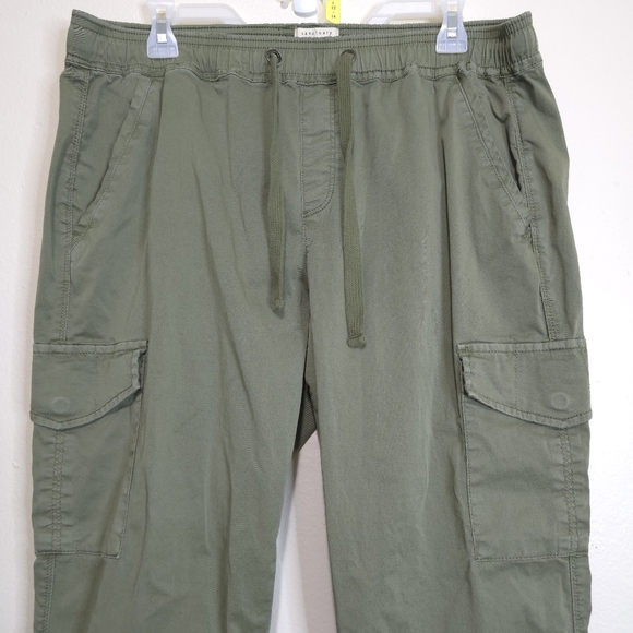 SANCTUARY Green Utility Standard Surplus Elastic Waist Cotton Cargo Pant Size XL - Picture 7 of 15